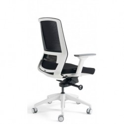 Krzesło biurowe BESTUHL J17 series - regulowane podłokietniki, rama biała, różne kolory tapicerki